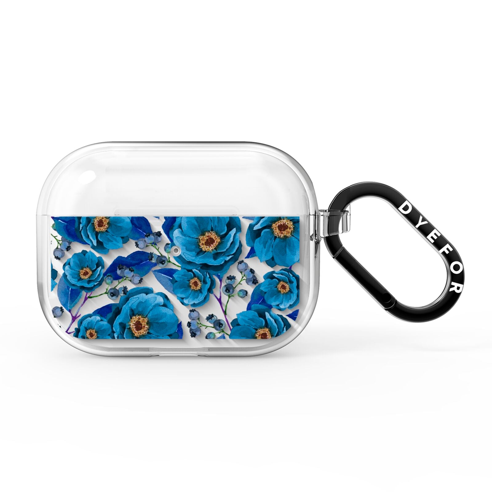 Blue Peonies AirPods Pro Clear Case