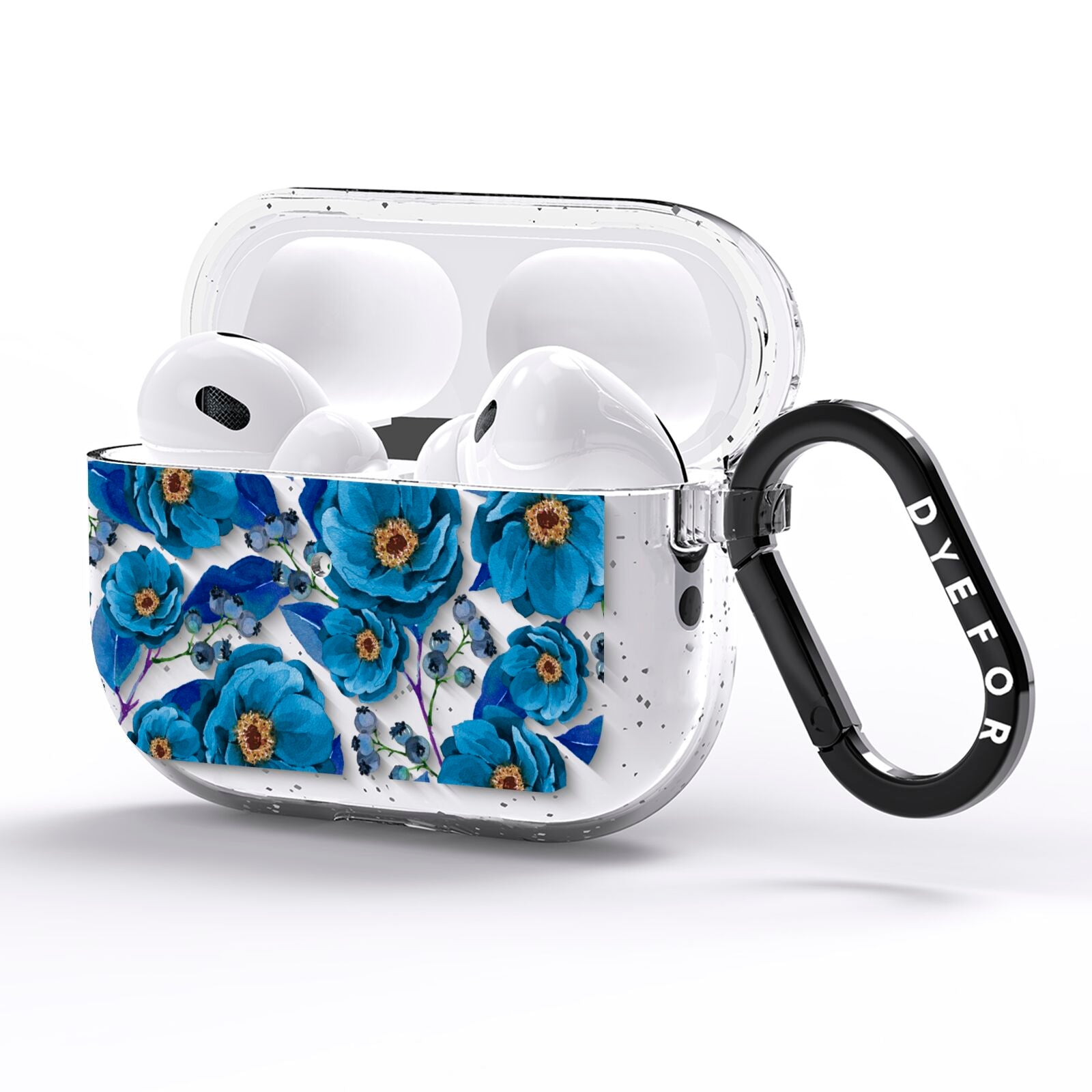 Blue Peonies AirPods Pro Glitter Case Side Image