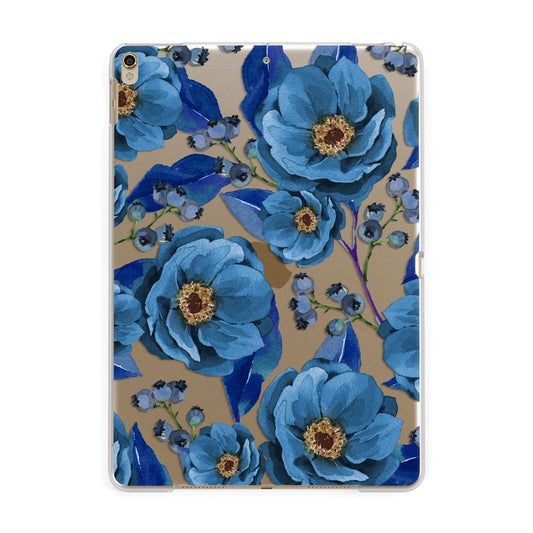 Blue Peonies Apple iPad Gold Case