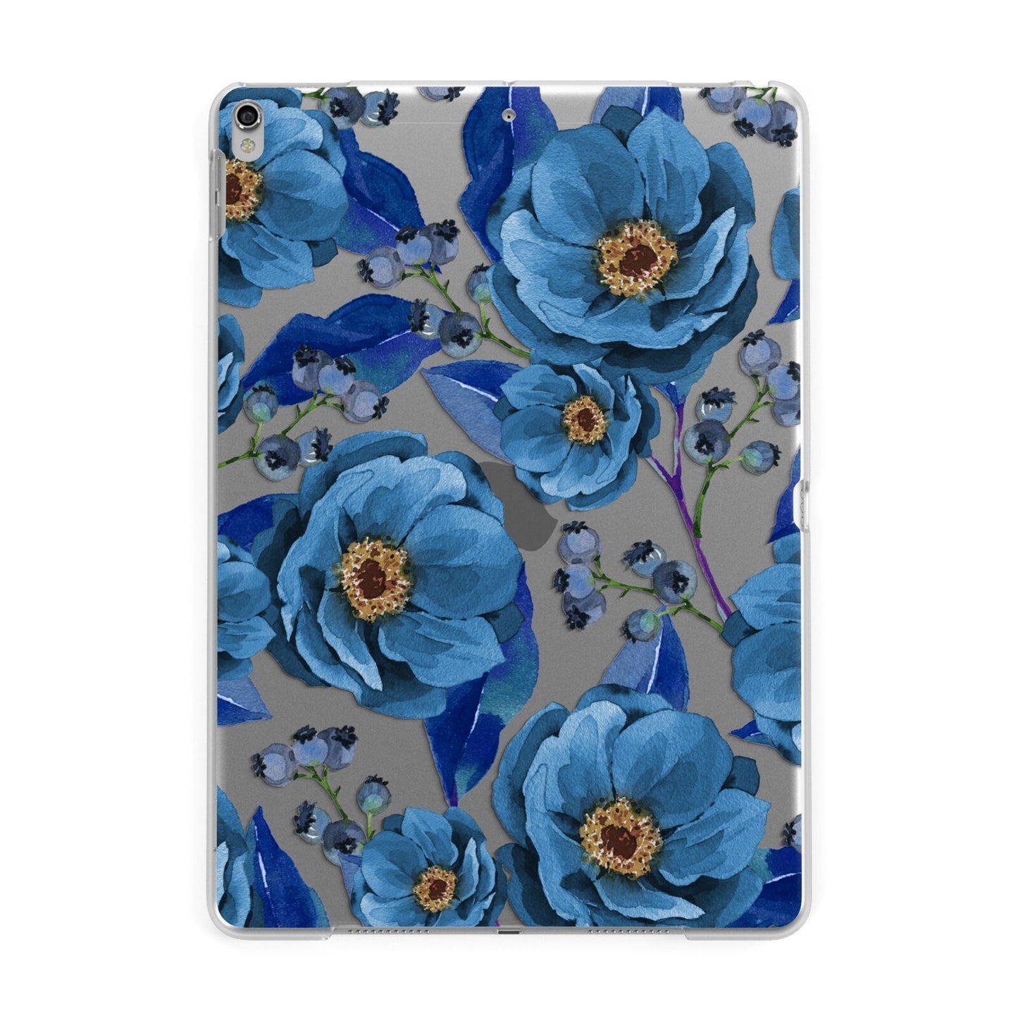 Blue Peonies Apple iPad Silver Case