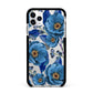 Blue Peonies Apple iPhone 11 Pro Max in Silver with Black Impact Case