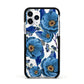Blue Peonies Apple iPhone 11 Pro in Silver with Black Impact Case