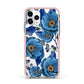 Blue Peonies Apple iPhone 11 Pro in Silver with Pink Impact Case