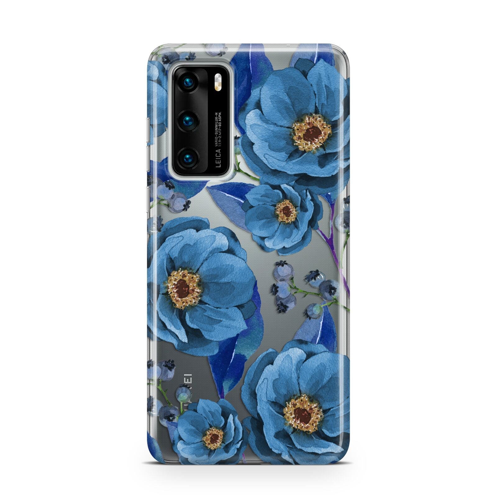 Blue Peonies Huawei P40 Phone Case