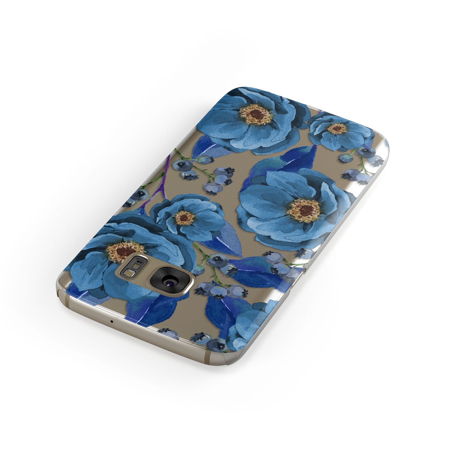 Blue Peonies Samsung Galaxy Case Front Close Up