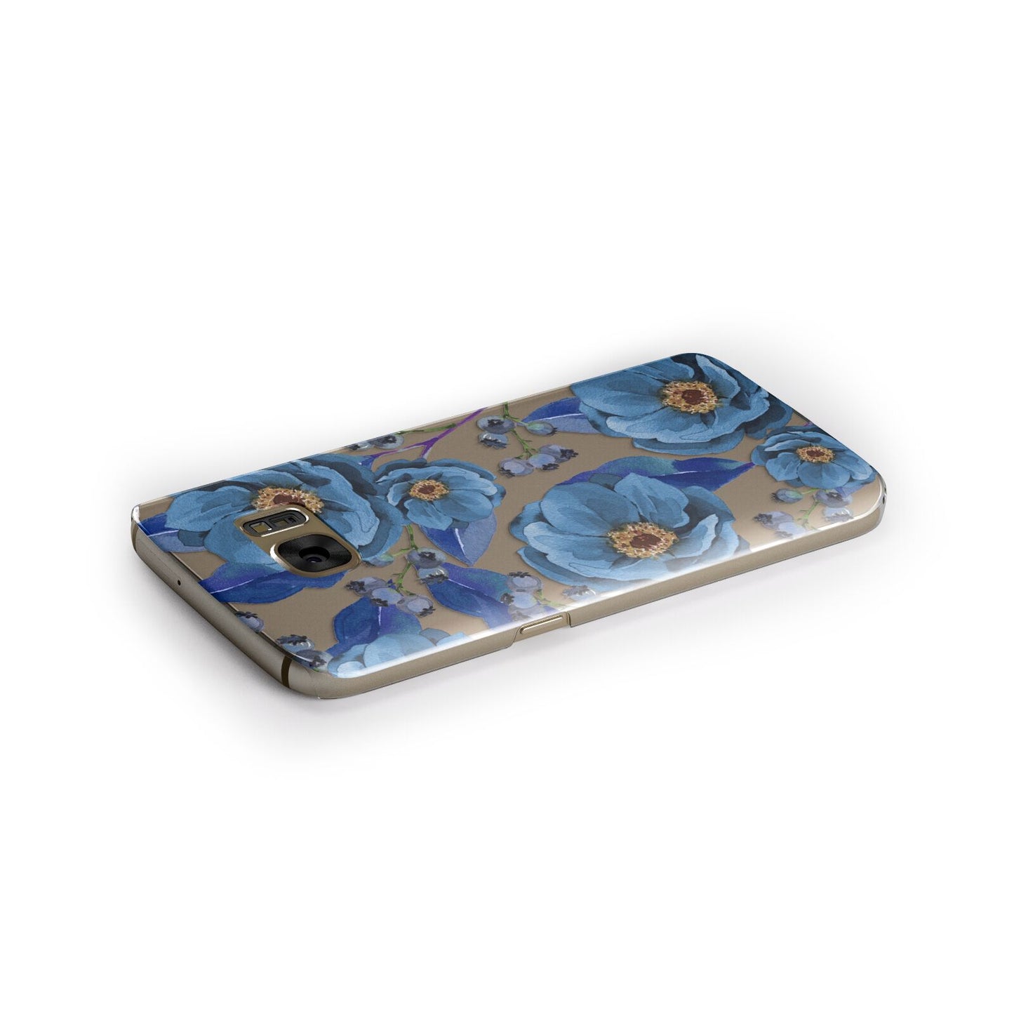 Blue Peonies Samsung Galaxy Case Side Close Up