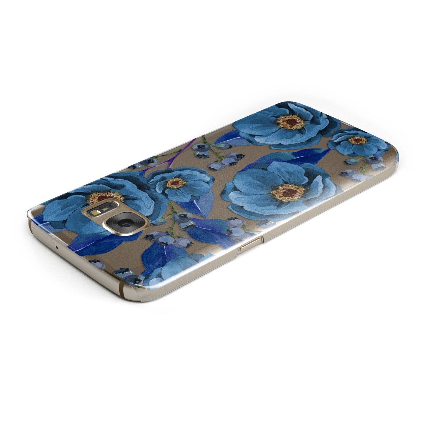 Blue Peonies Samsung Galaxy Case Top Cutout