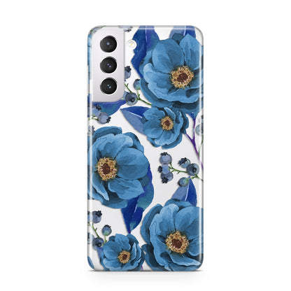 Blue Peonies Samsung S21 Case