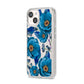 Blue Peonies iPhone 14 Clear Tough Case Starlight Angled Image