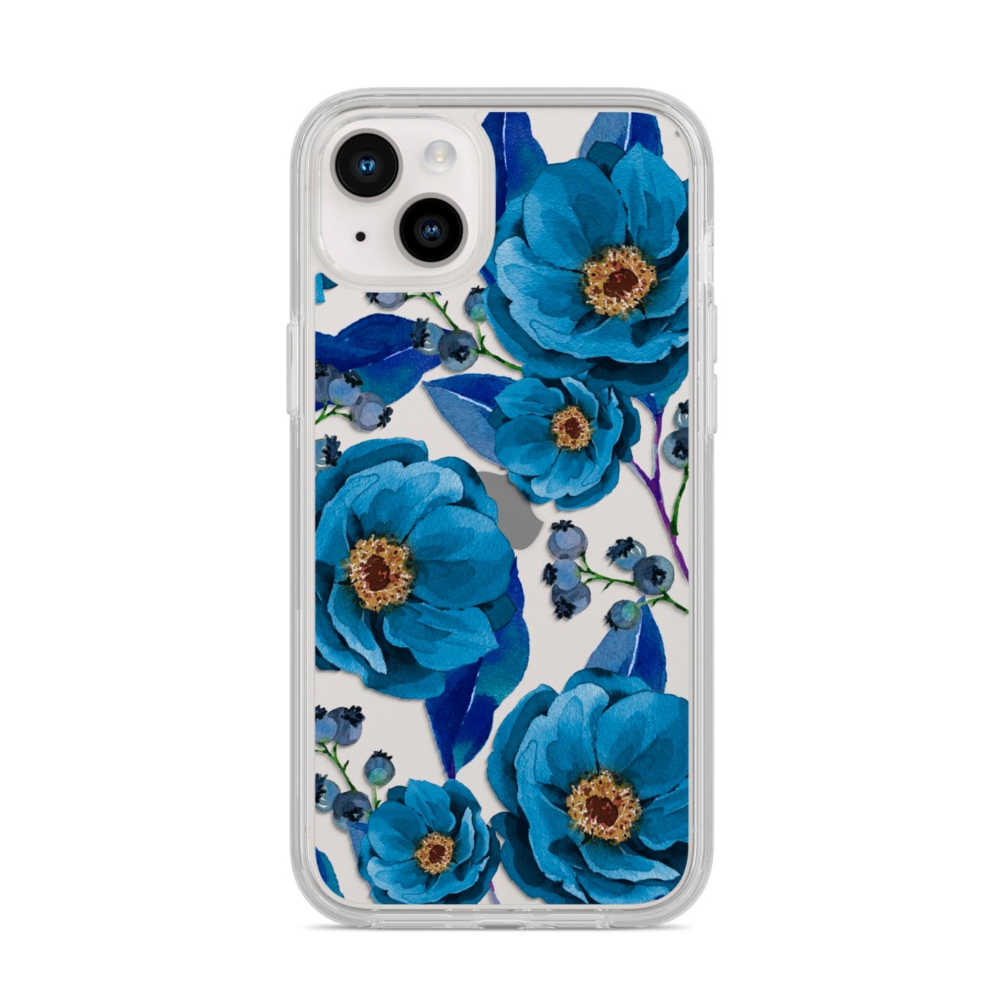 Blue Peonies iPhone 14 Plus Clear Tough Case Starlight