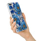 Blue Peonies iPhone 7 Plus Bumper Case on Silver iPhone Alternative Image
