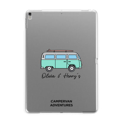 Blue Personalised Campervan Adventures Apple iPad Silver Case