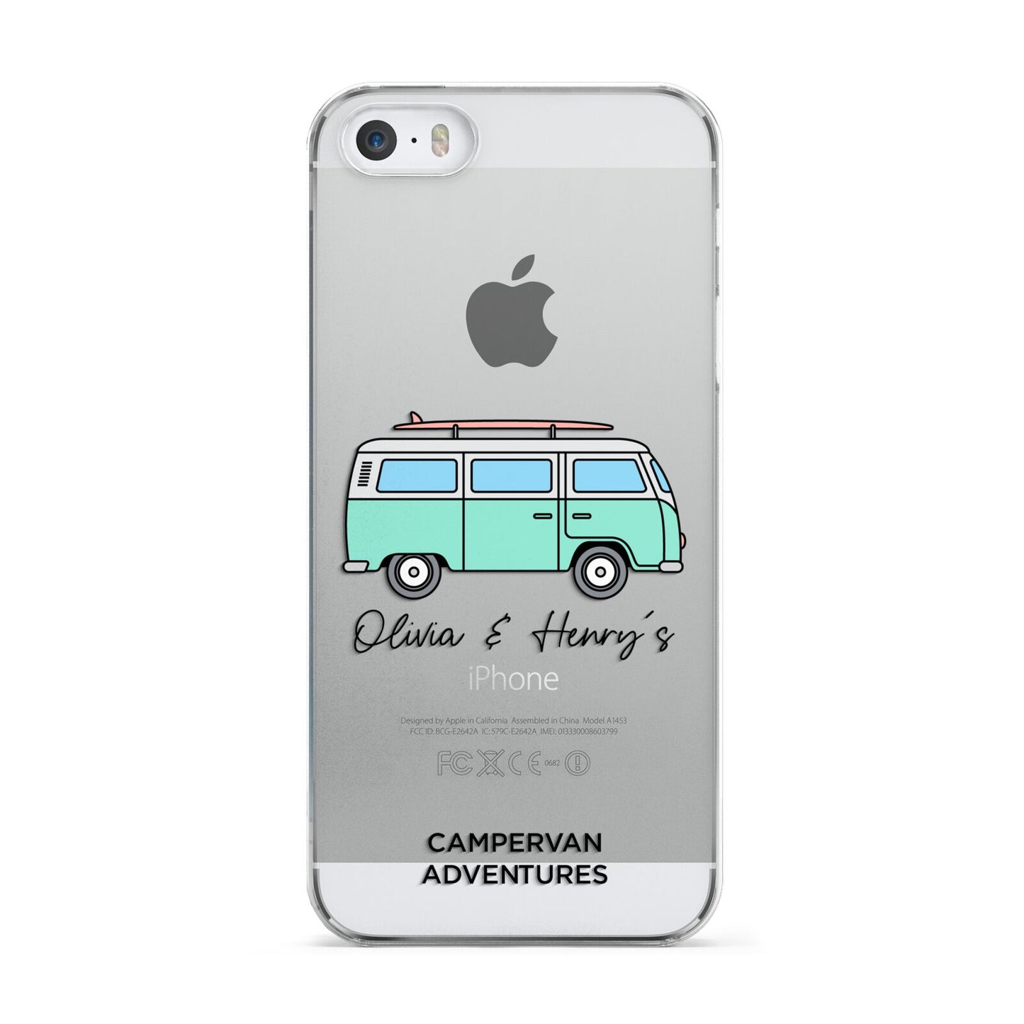 Blue Personalised Campervan Adventures Apple iPhone 5 Case