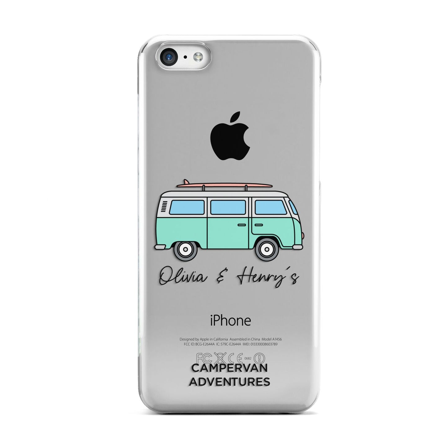 Blue Personalised Campervan Adventures Apple iPhone 5c Case