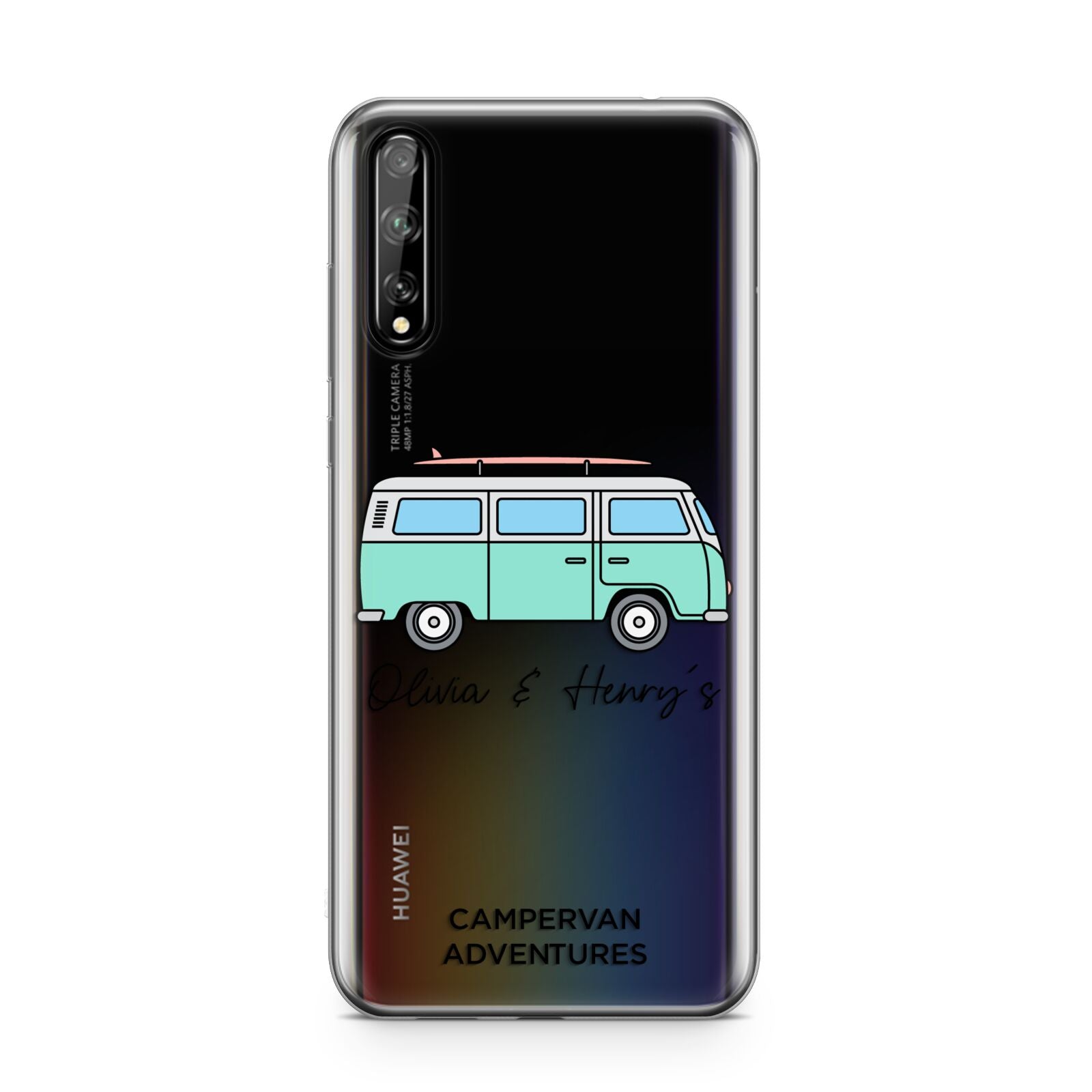 Blue Personalised Campervan Adventures Huawei Enjoy 10s Phone Case