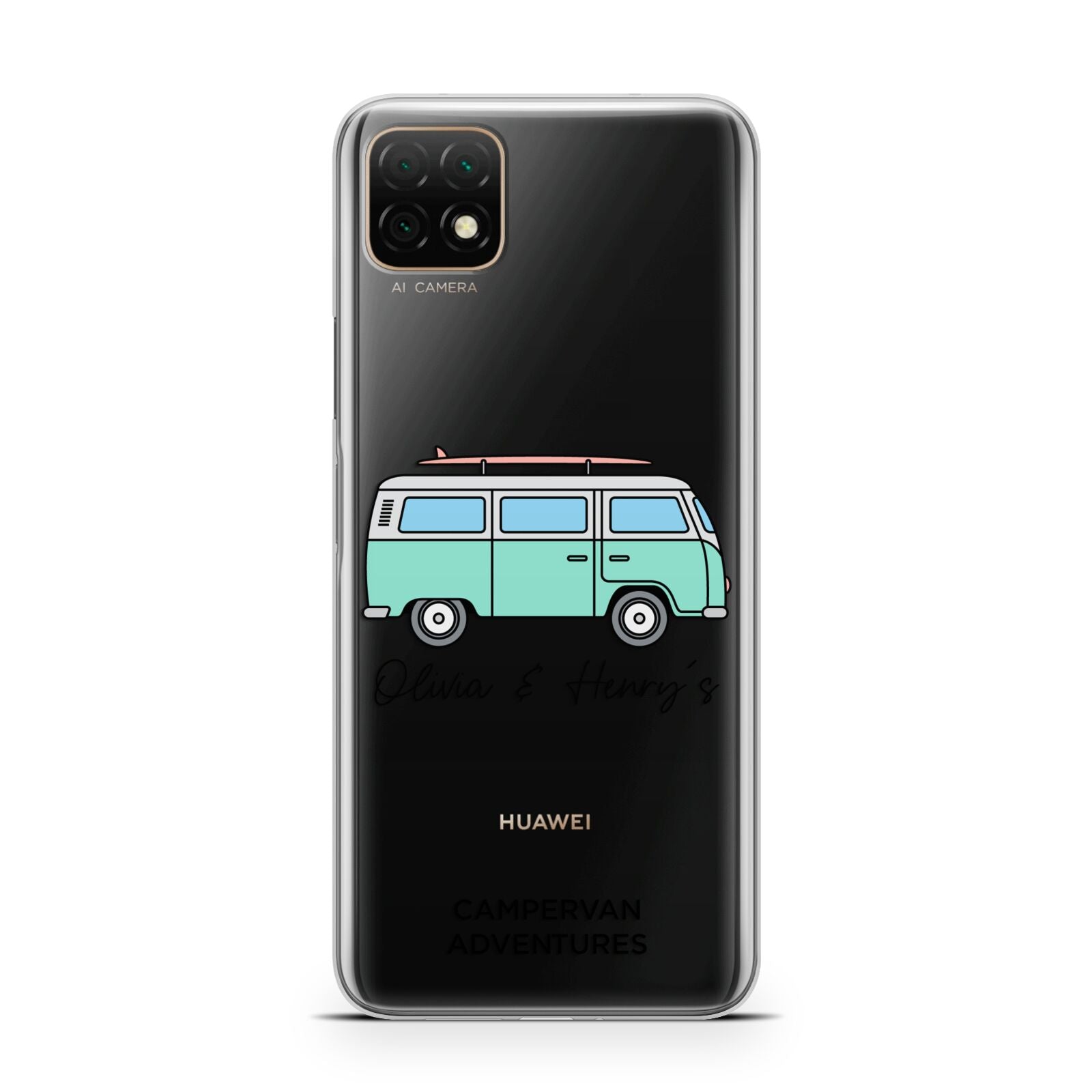 Blue Personalised Campervan Adventures Huawei Enjoy 20 Phone Case