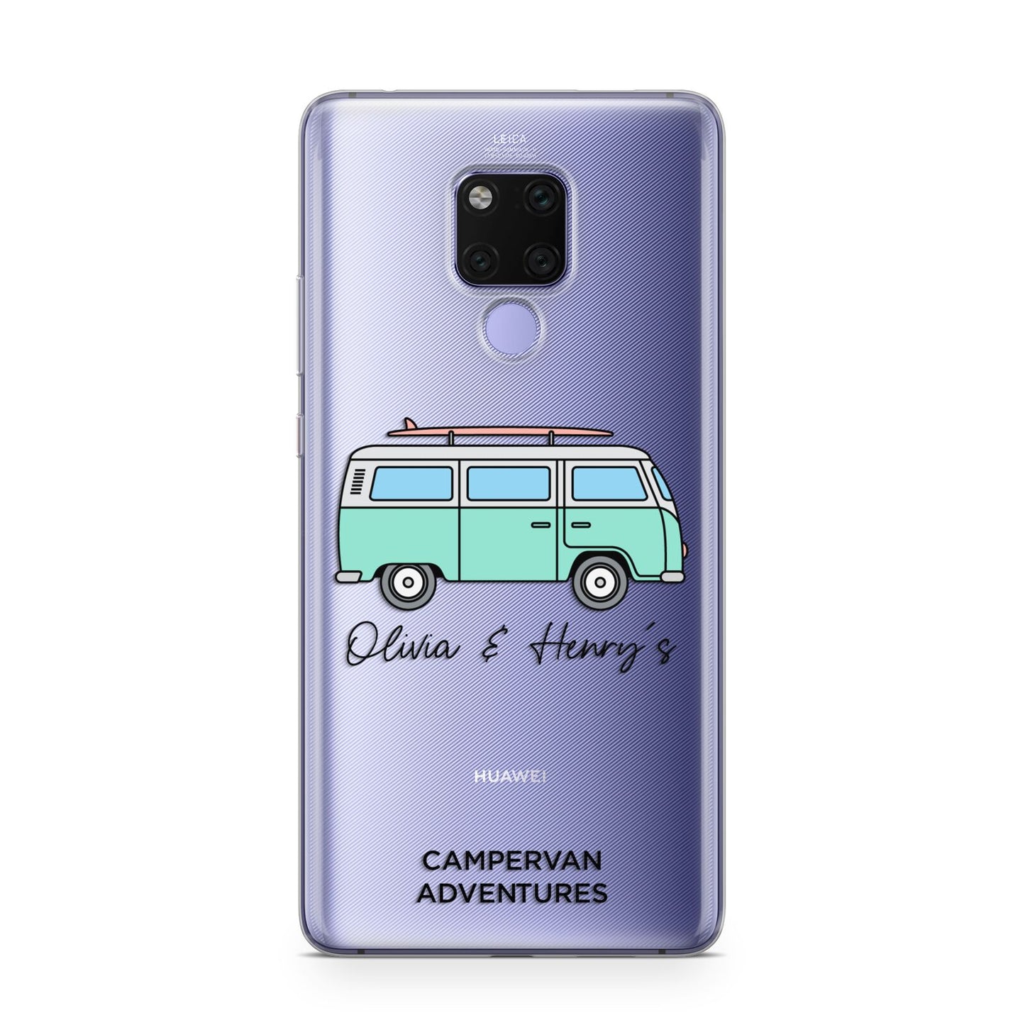 Blue Personalised Campervan Adventures Huawei Mate 20X Phone Case