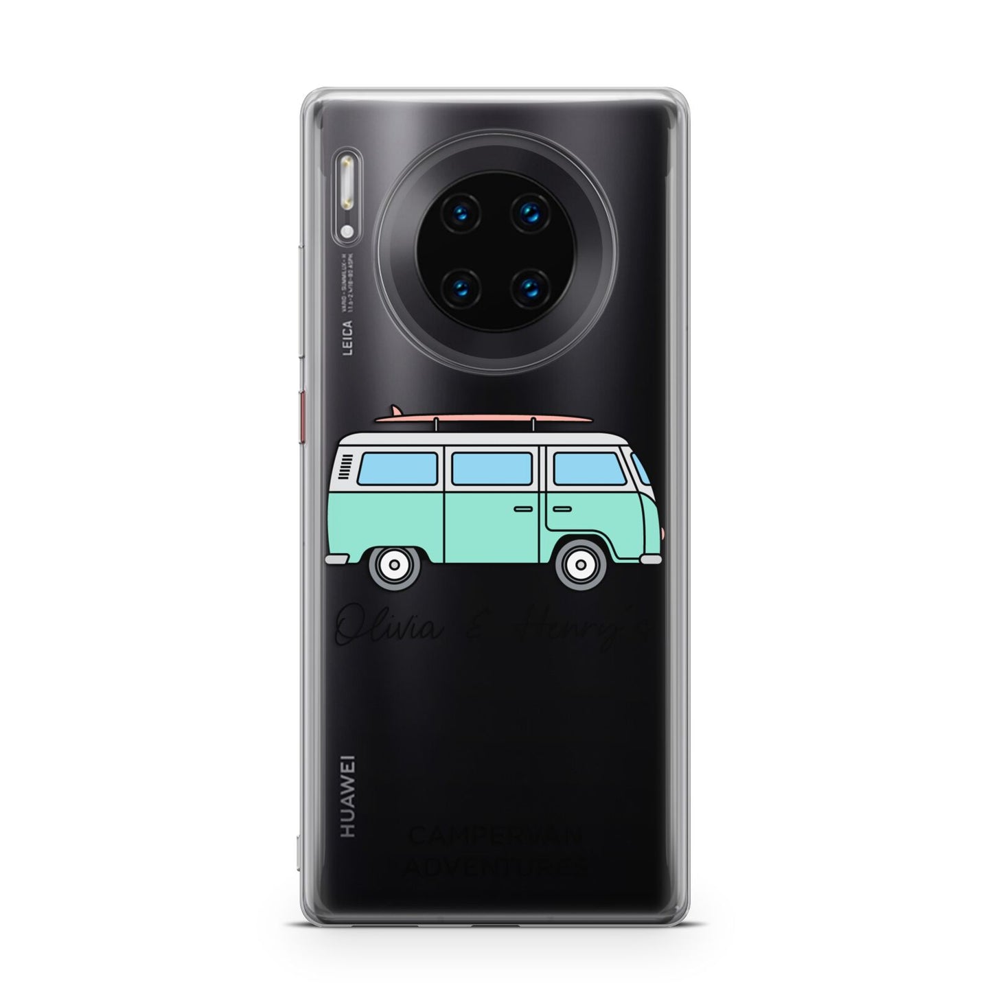 Blue Personalised Campervan Adventures Huawei Mate 30 Pro Phone Case