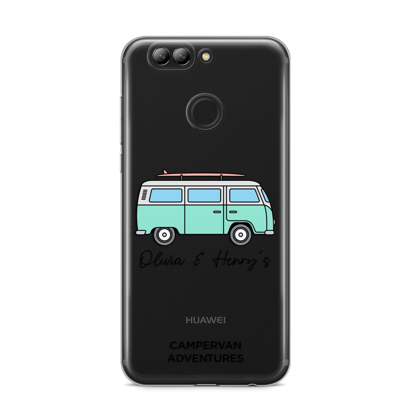 Blue Personalised Campervan Adventures Huawei Nova 2s Phone Case