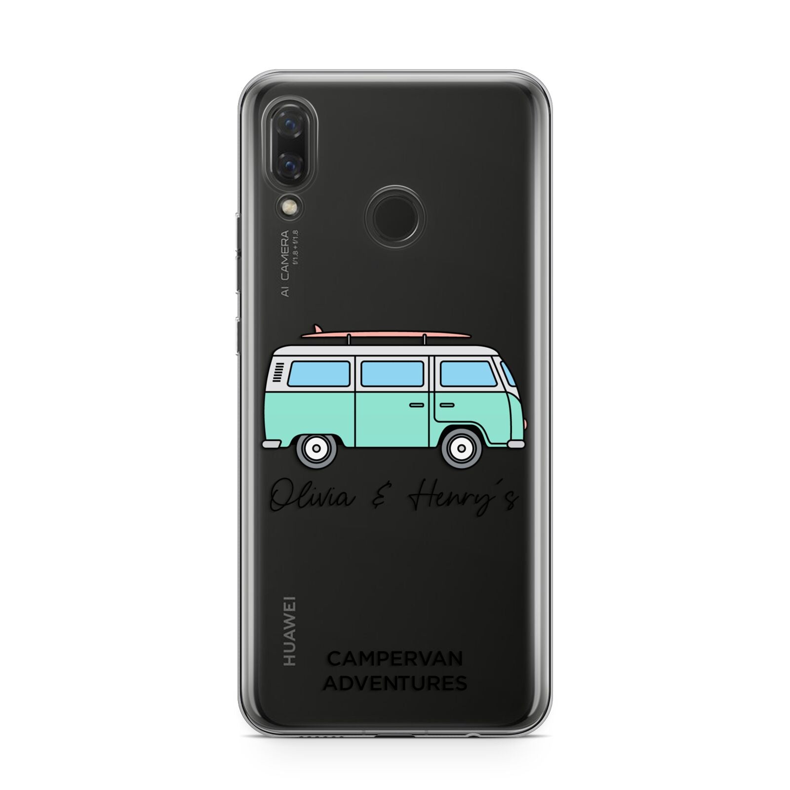 Blue Personalised Campervan Adventures Huawei Nova 3 Phone Case