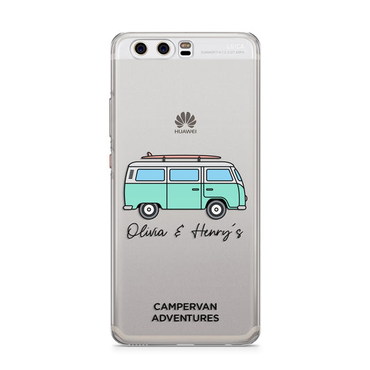 Blue Personalised Campervan Adventures Huawei P10 Phone Case