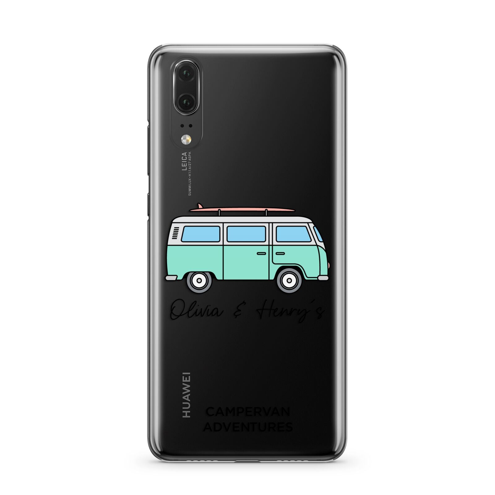 Blue Personalised Campervan Adventures Huawei P20 Phone Case