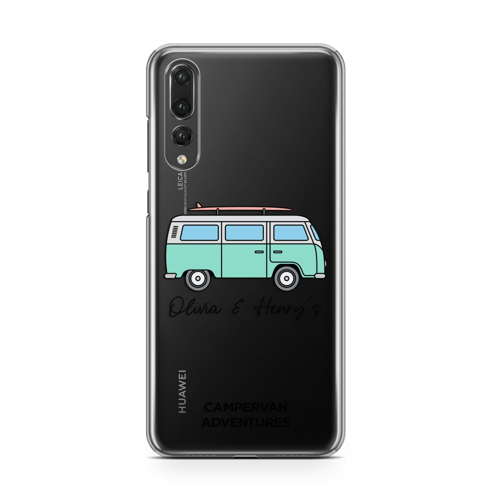 Blue Personalised Campervan Adventures Huawei P20 Pro Phone Case