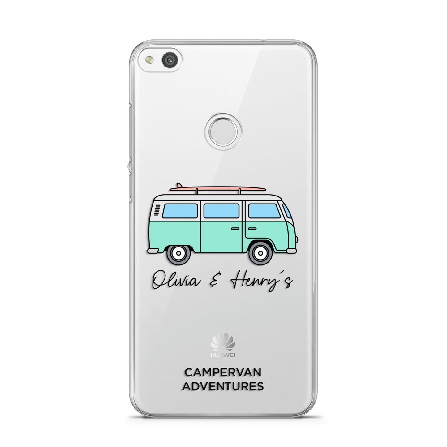 Blue Personalised Campervan Adventures Huawei P8 Lite Case