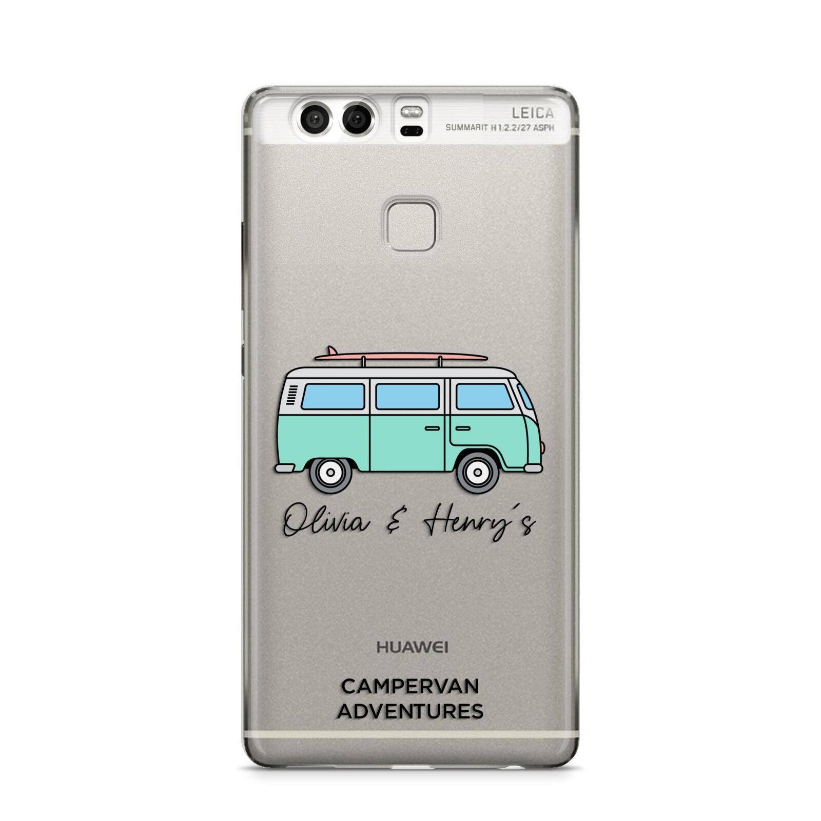 Blue Personalised Campervan Adventures Huawei P9 Case