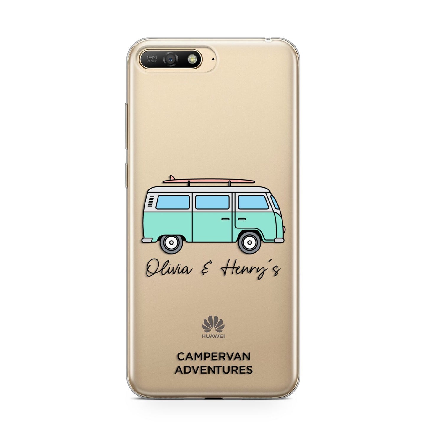 Blue Personalised Campervan Adventures Huawei Y6 2018