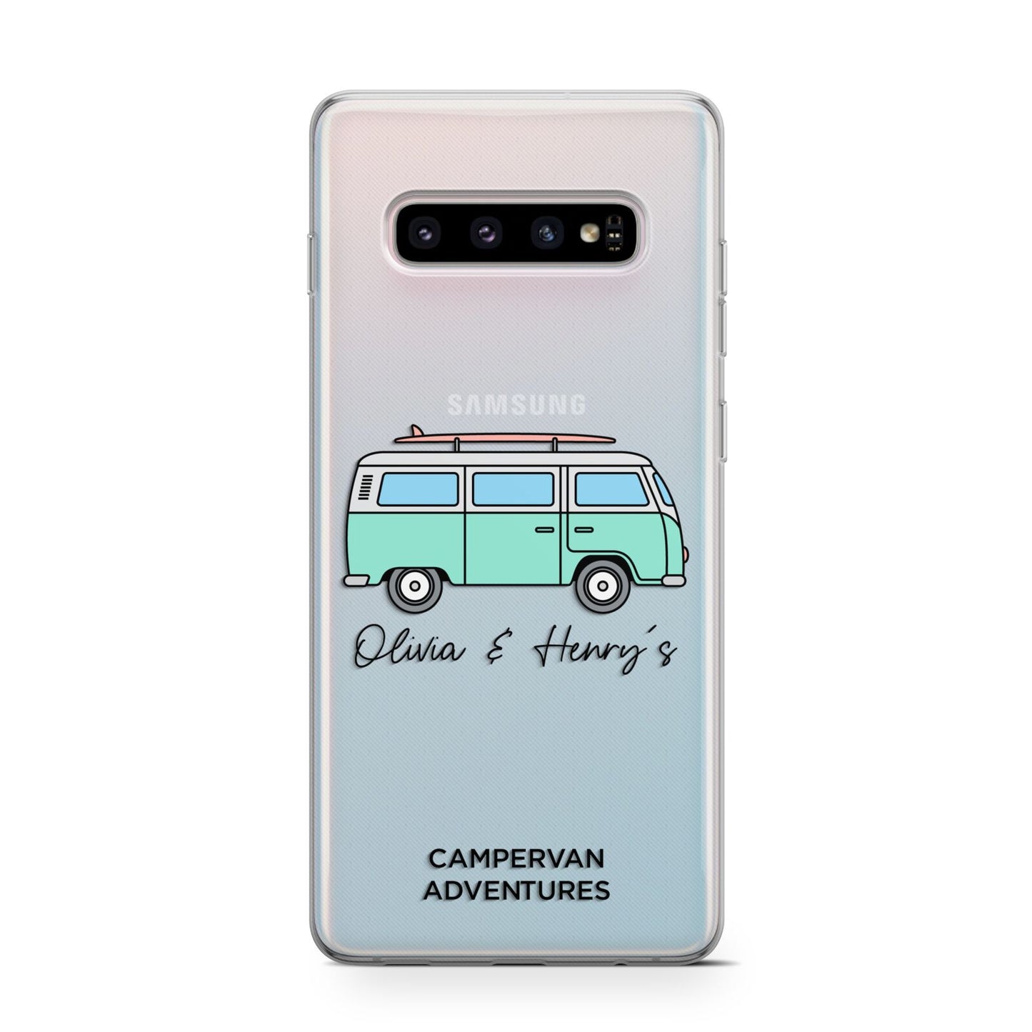 Blue Personalised Campervan Adventures Protective Samsung Galaxy Case