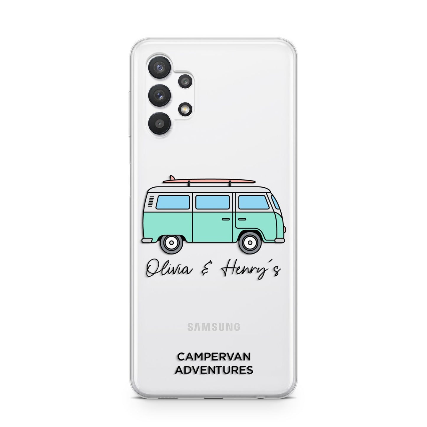 Blue Personalised Campervan Adventures Samsung A32 5G Case