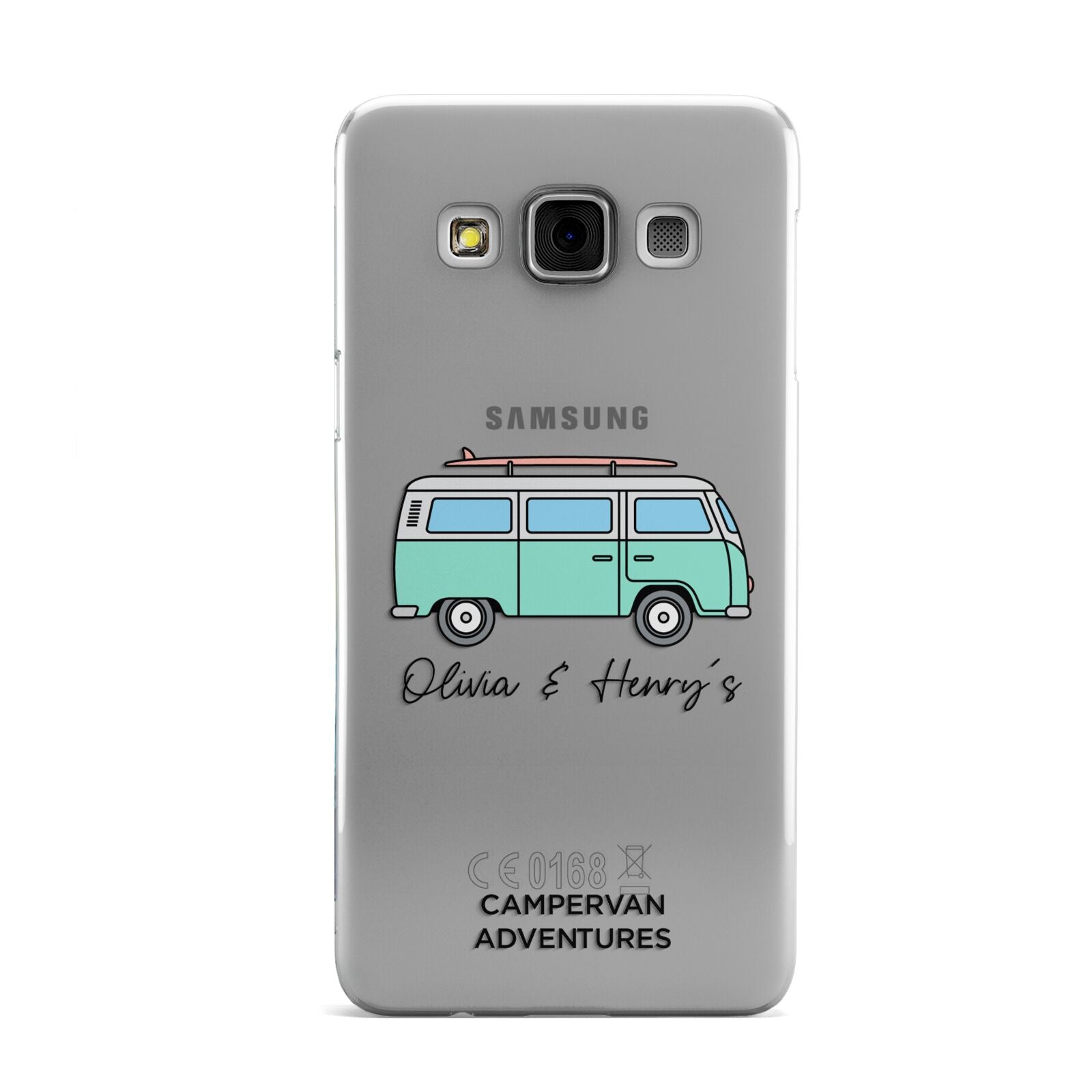 Blue Personalised Campervan Adventures Samsung Galaxy A3 Case