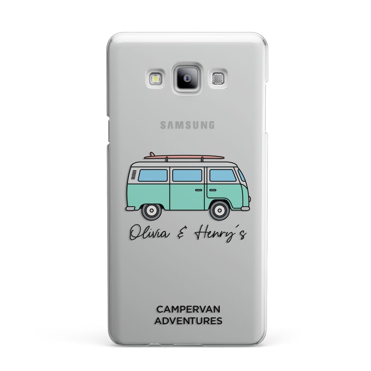 Blue Personalised Campervan Adventures Samsung Galaxy A7 2015 Case