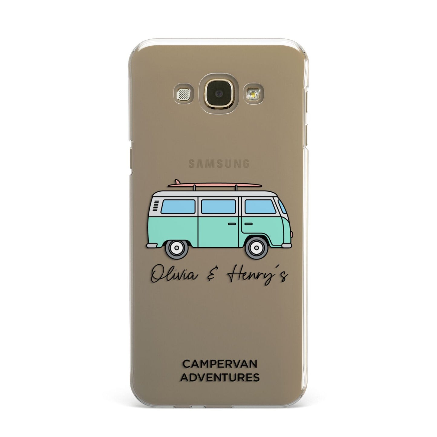 Blue Personalised Campervan Adventures Samsung Galaxy A8 Case