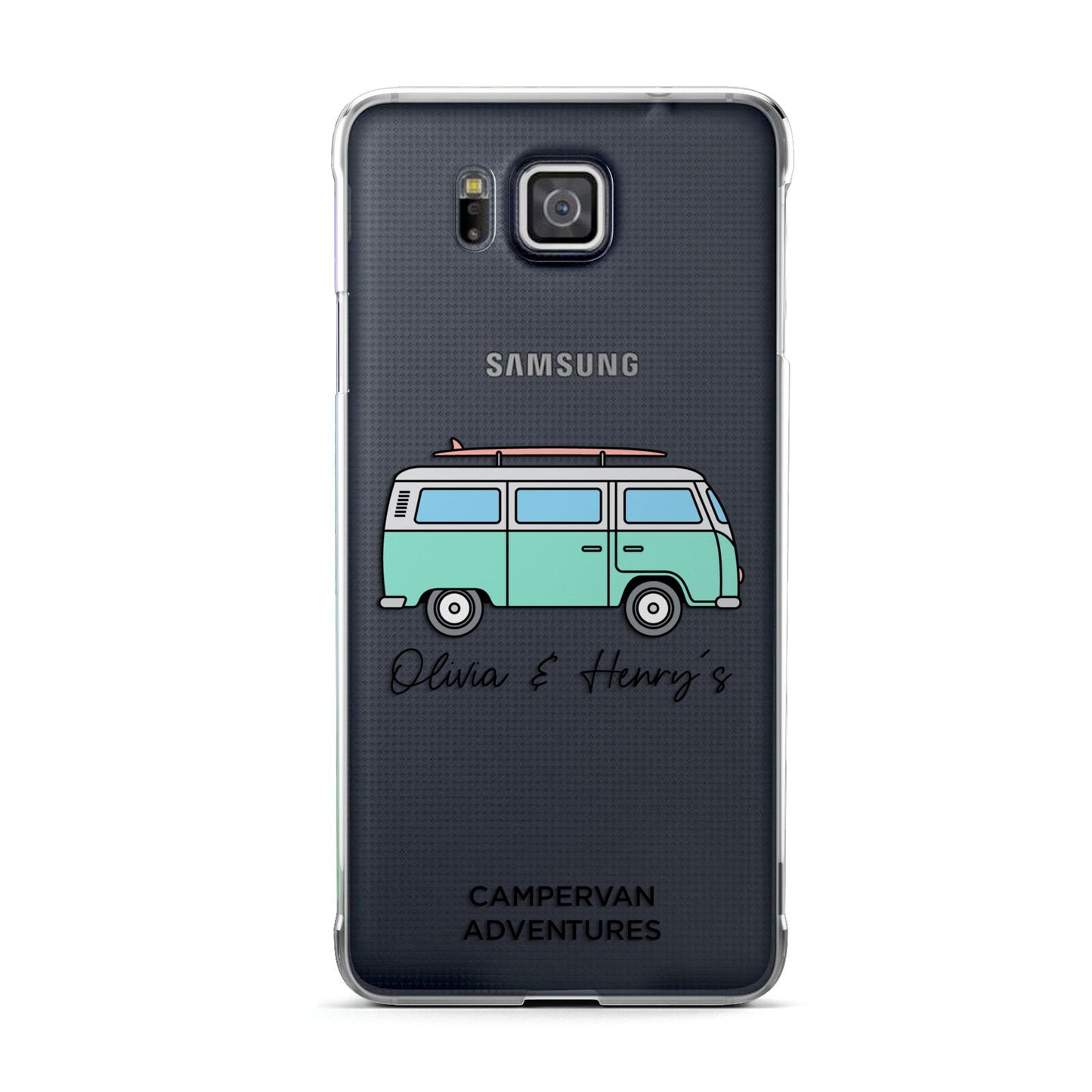 Blue Personalised Campervan Adventures Samsung Galaxy Alpha Case