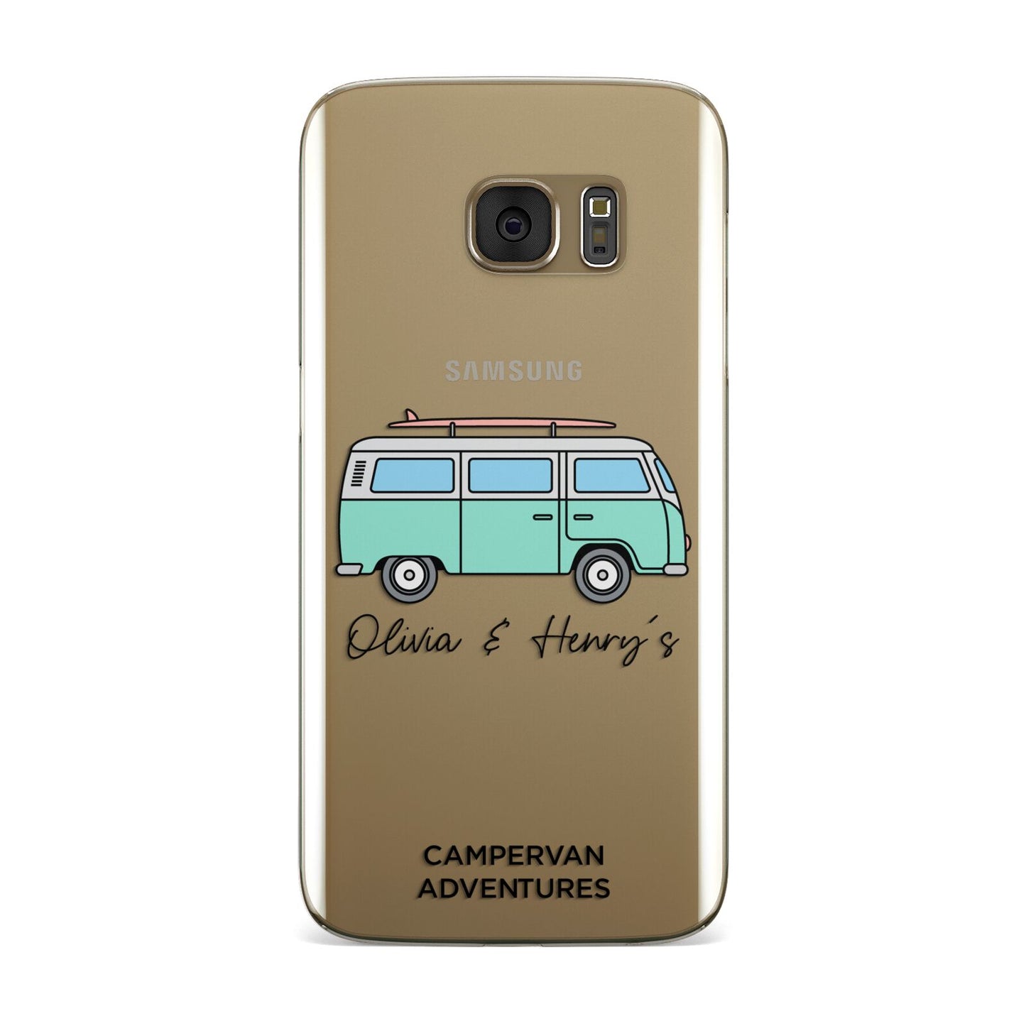 Blue Personalised Campervan Adventures Samsung Galaxy Case