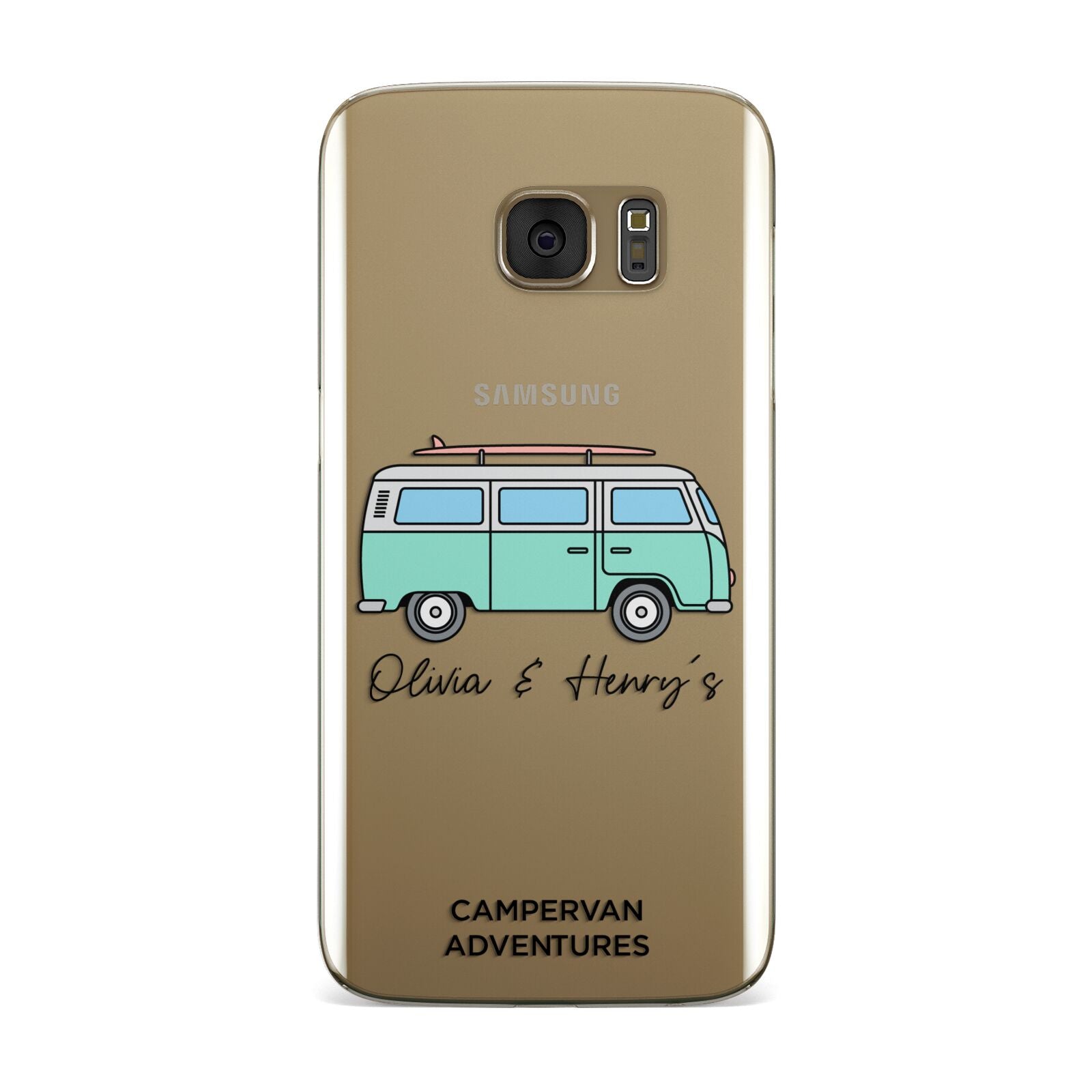 Blue Personalised Campervan Adventures Samsung Galaxy Case