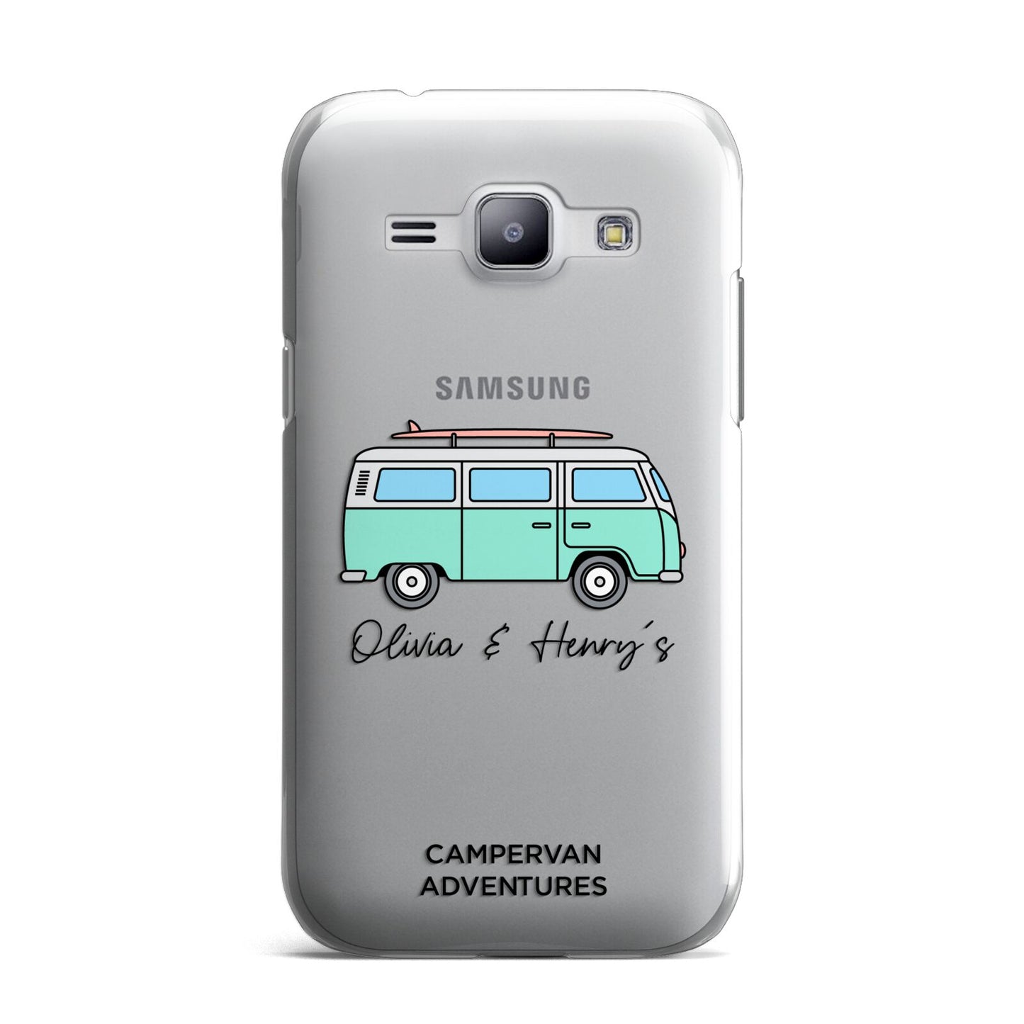 Blue Personalised Campervan Adventures Samsung Galaxy J1 2015 Case