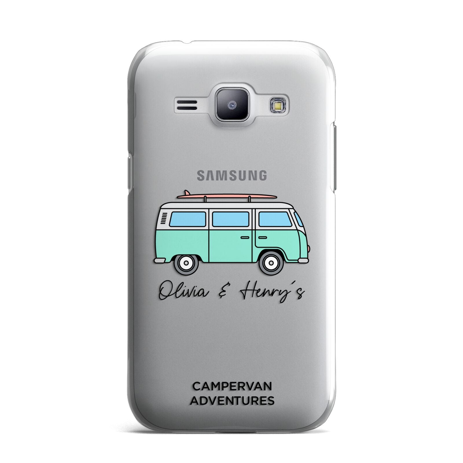 Blue Personalised Campervan Adventures Samsung Galaxy J1 2015 Case