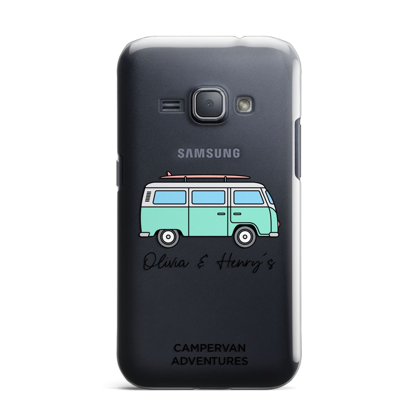 Blue Personalised Campervan Adventures Samsung Galaxy J1 2016 Case