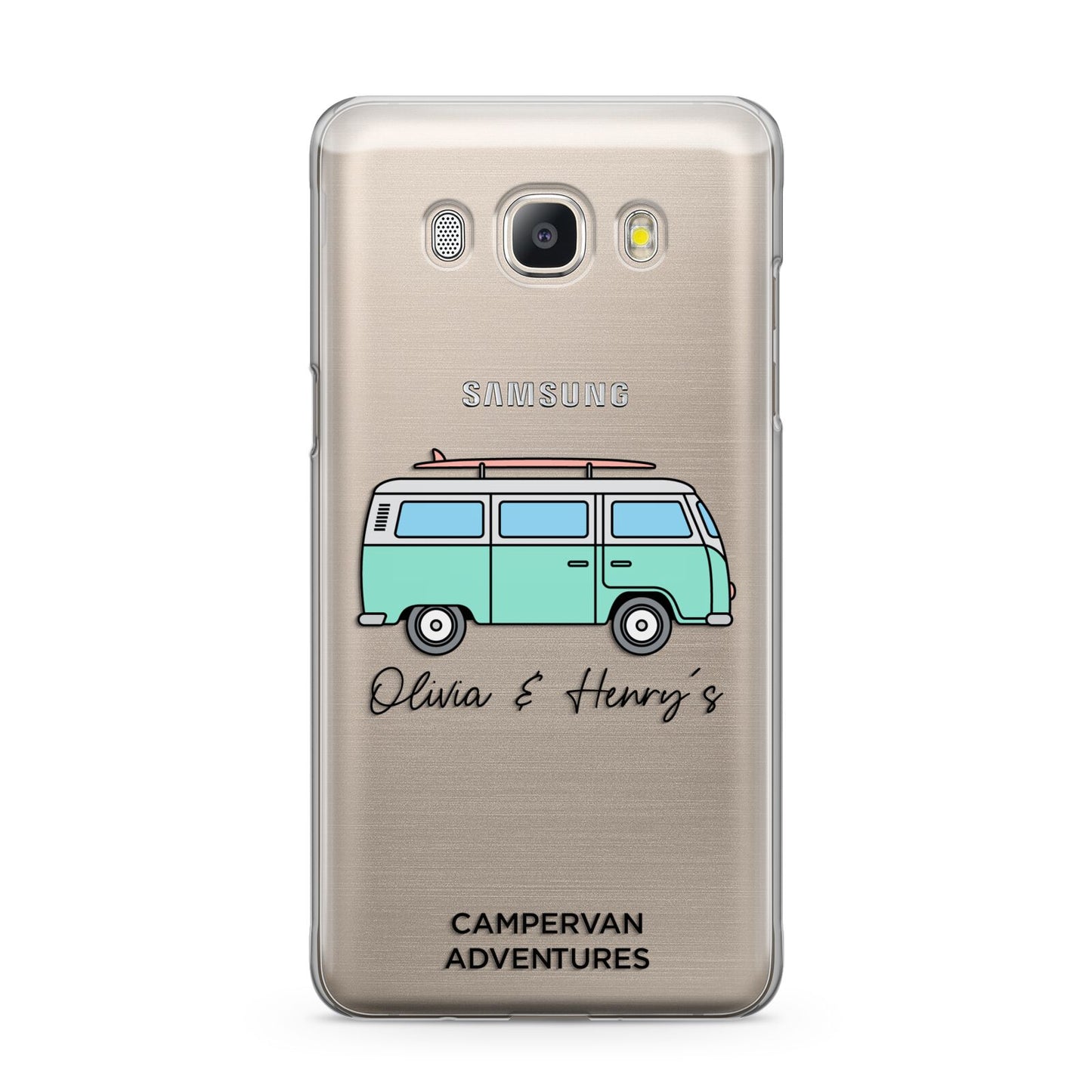 Blue Personalised Campervan Adventures Samsung Galaxy J5 2016 Case