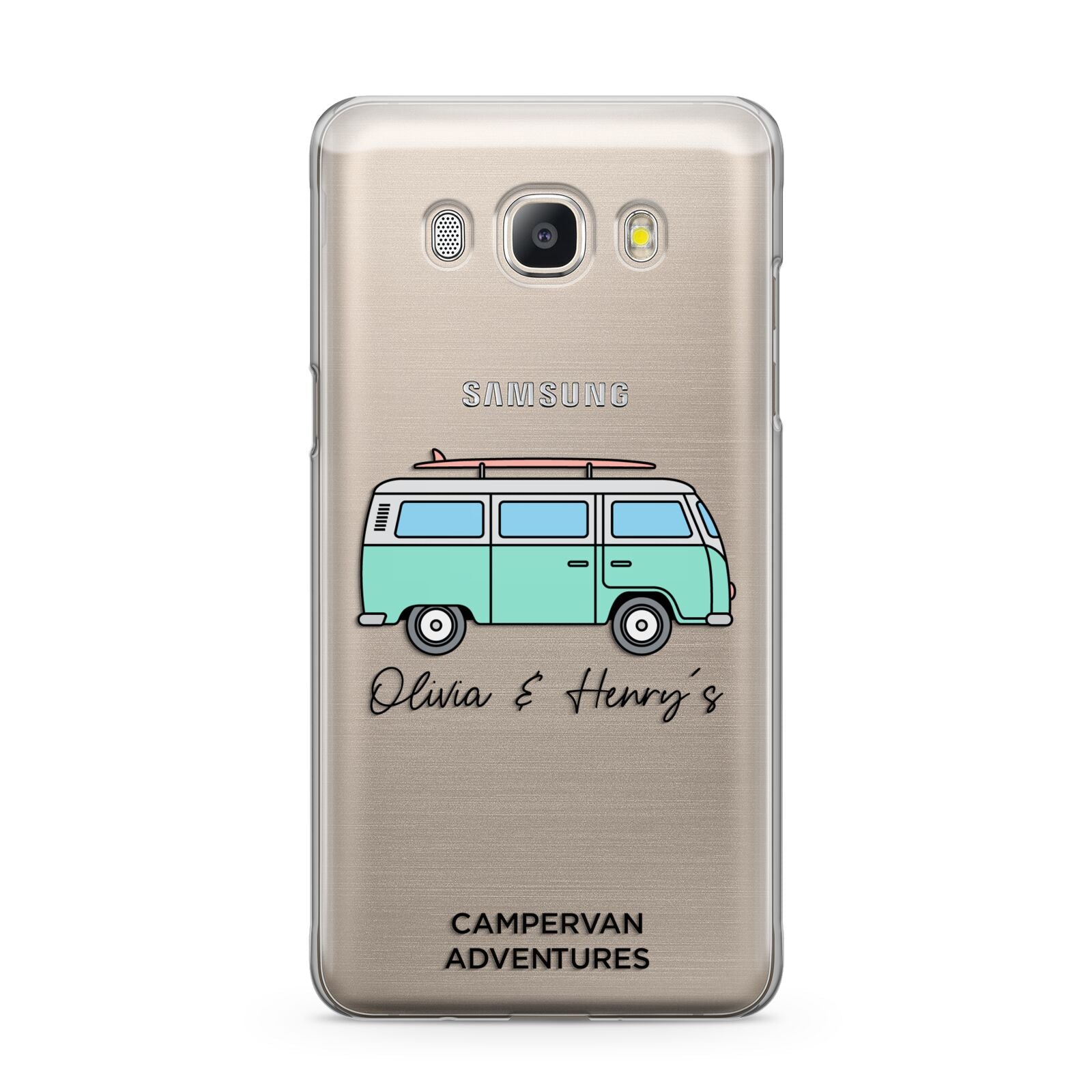 Blue Personalised Campervan Adventures Samsung Galaxy J5 2016 Case