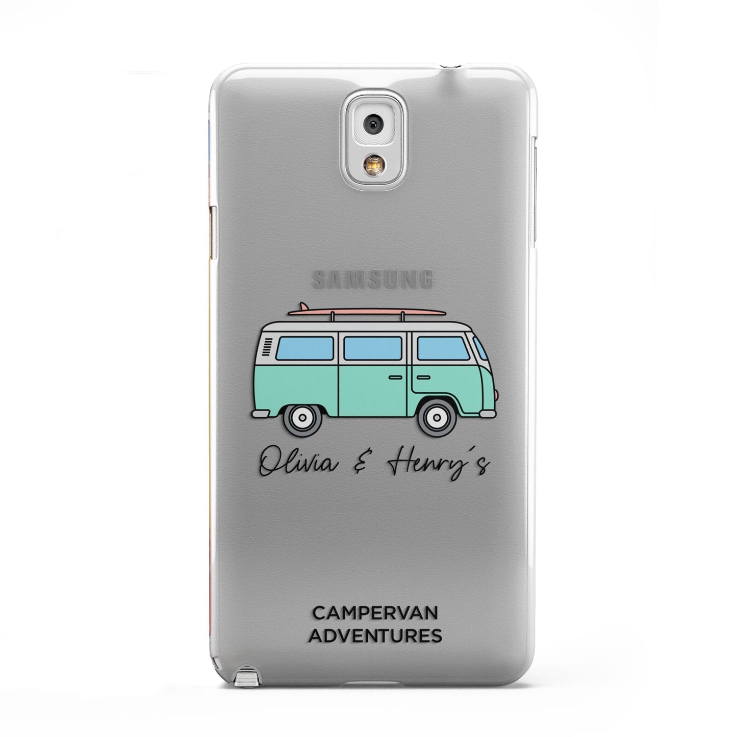 Blue Personalised Campervan Adventures Samsung Galaxy Note 3 Case