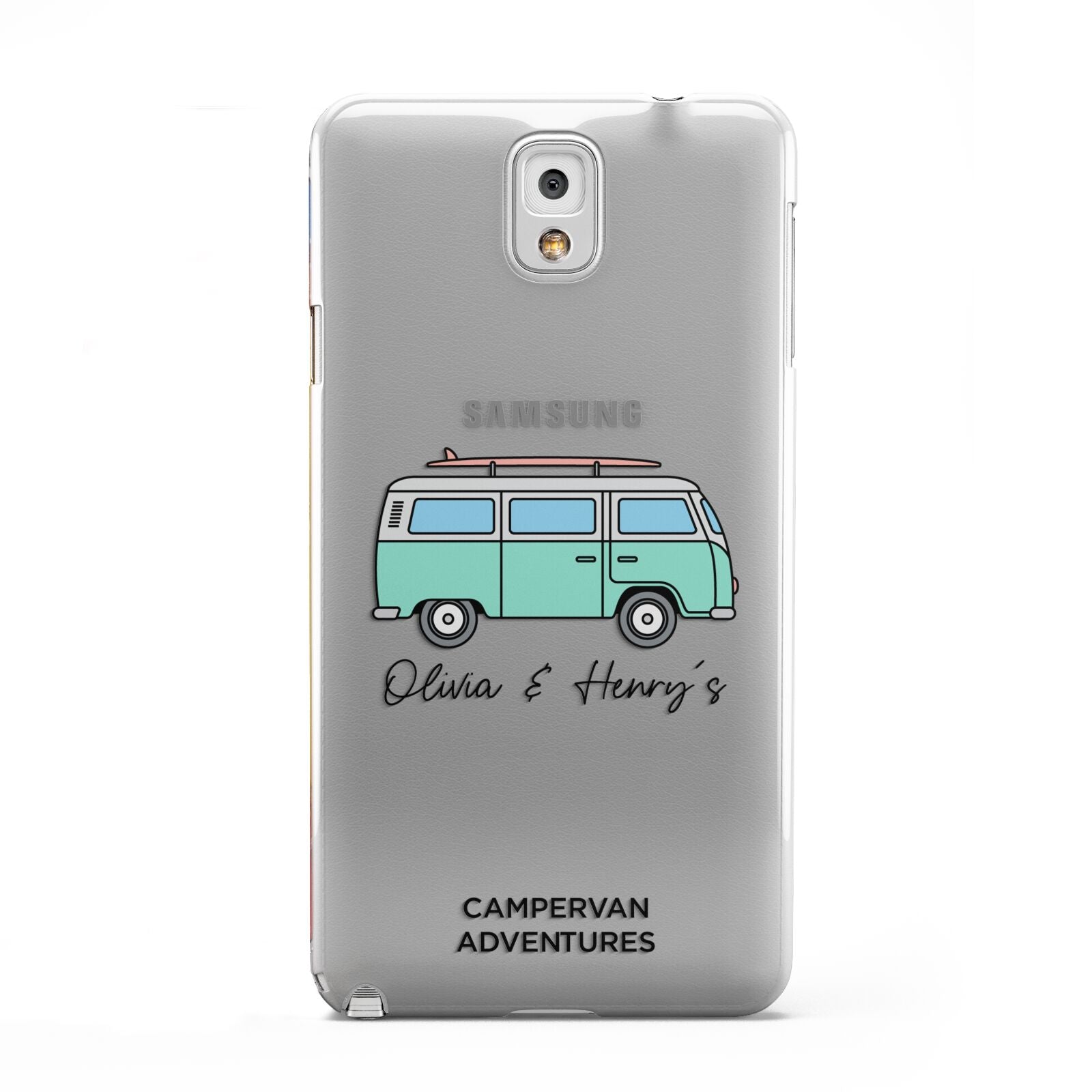 Blue Personalised Campervan Adventures Samsung Galaxy Note 3 Case