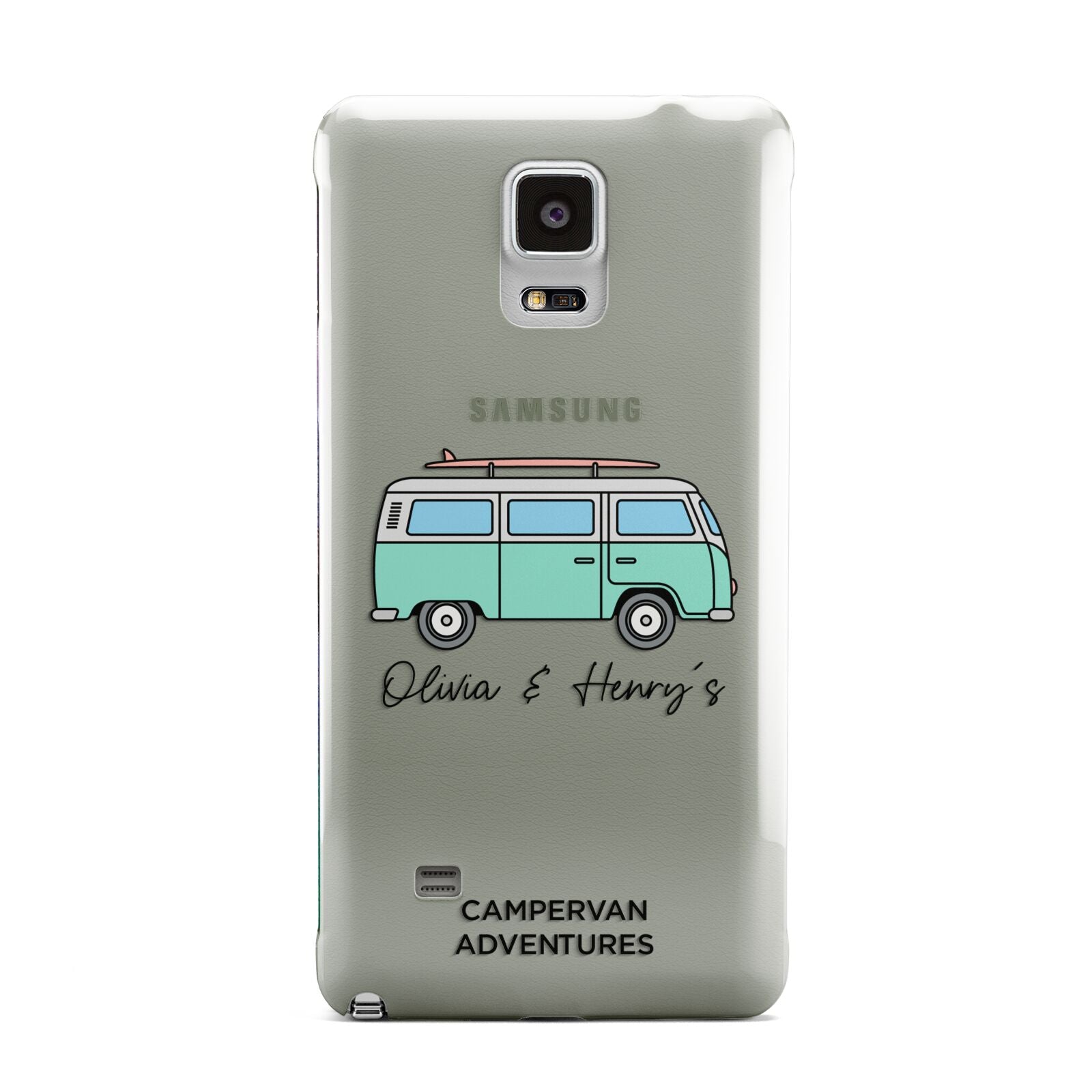 Blue Personalised Campervan Adventures Samsung Galaxy Note 4 Case