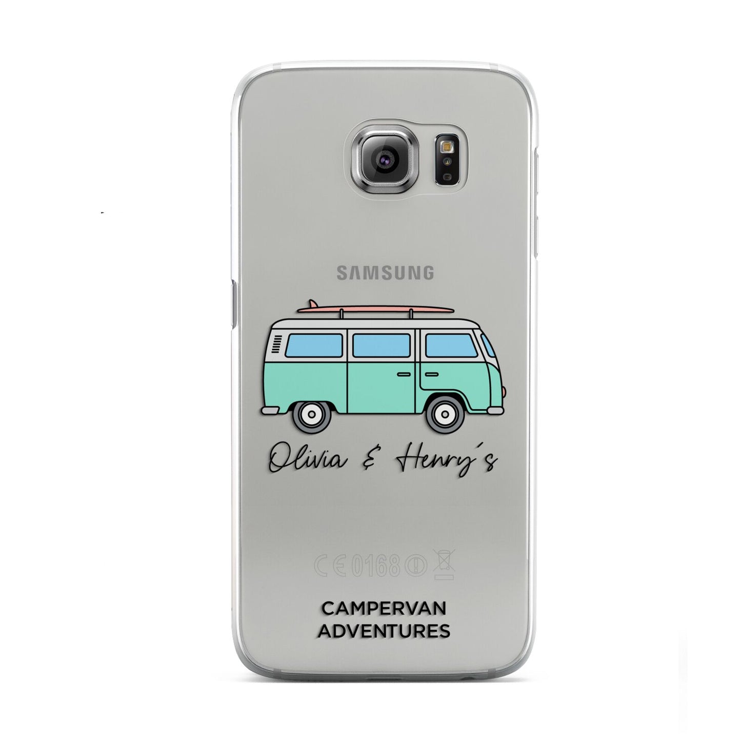 Blue Personalised Campervan Adventures Samsung Galaxy S6 Case