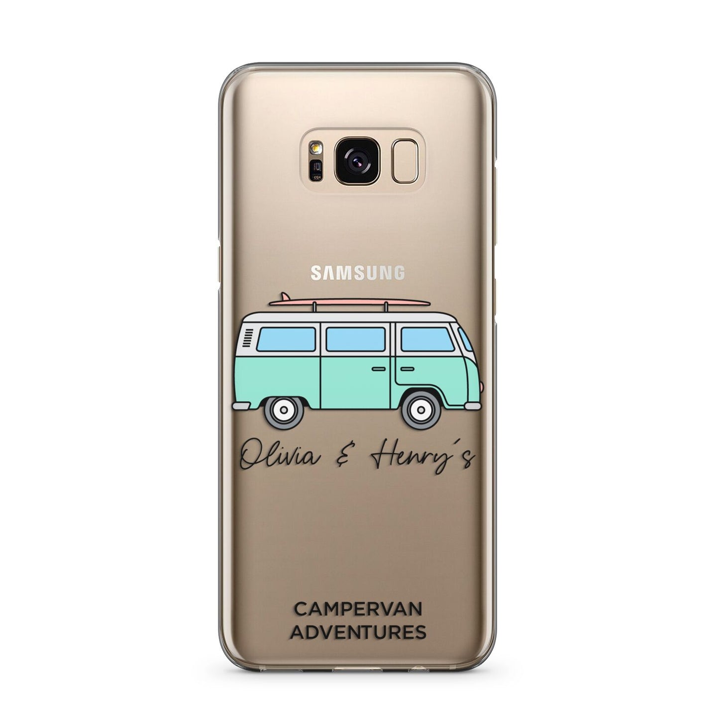 Blue Personalised Campervan Adventures Samsung Galaxy S8 Plus Case