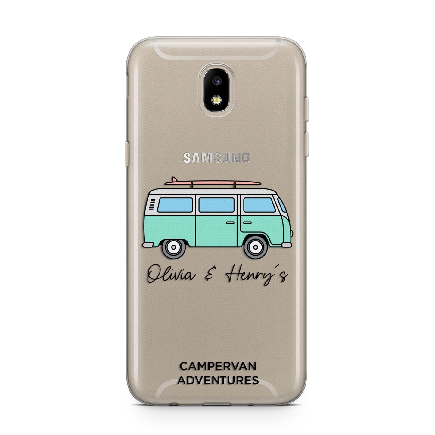 Blue Personalised Campervan Adventures Samsung J5 2017 Case