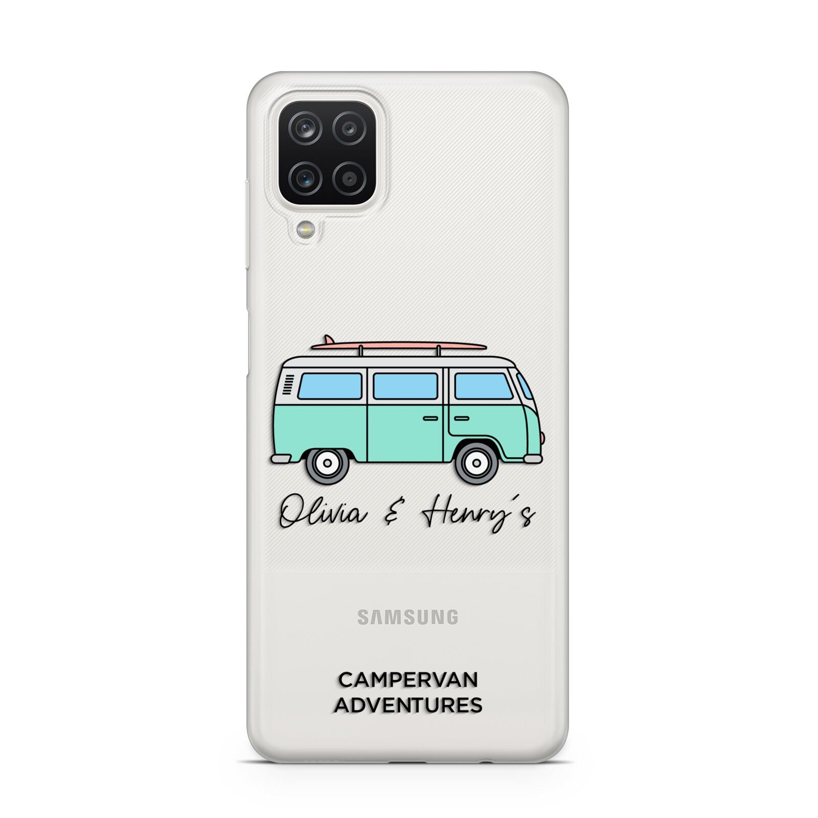 Blue Personalised Campervan Adventures Samsung M12 Case